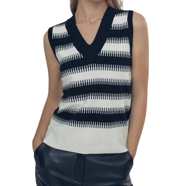 Lola Casademunt Top in Maglia Bicolore 12461024