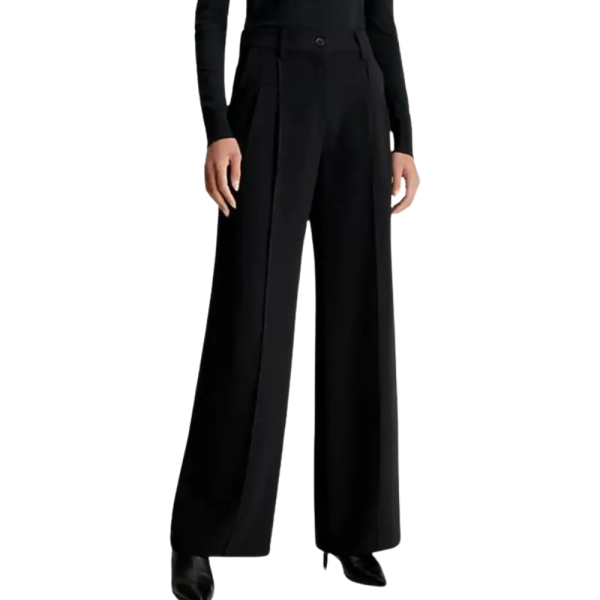 Calvin Klein Pantalone a Gamba Larga in Twill Morbido K20K206774
