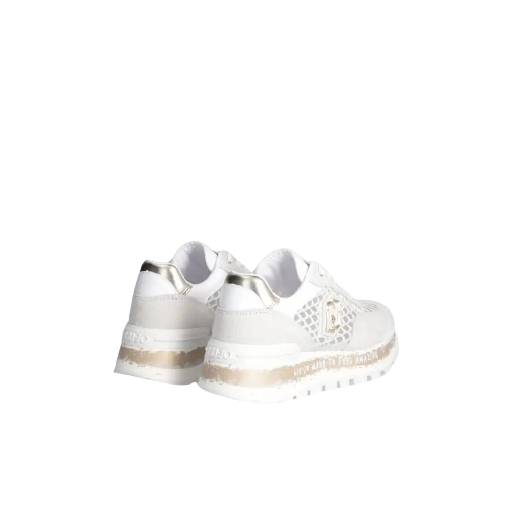 AMAZING 23 - SNEAKER COW SUEDE/NET WHITE/LIGHT GOLD - sneaker - Liu jo - immagine 2