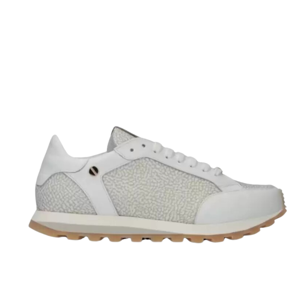 VITELLO BIANCO/ TESSUTO NEW JET OP NATURALE - sneaker - Borbonese