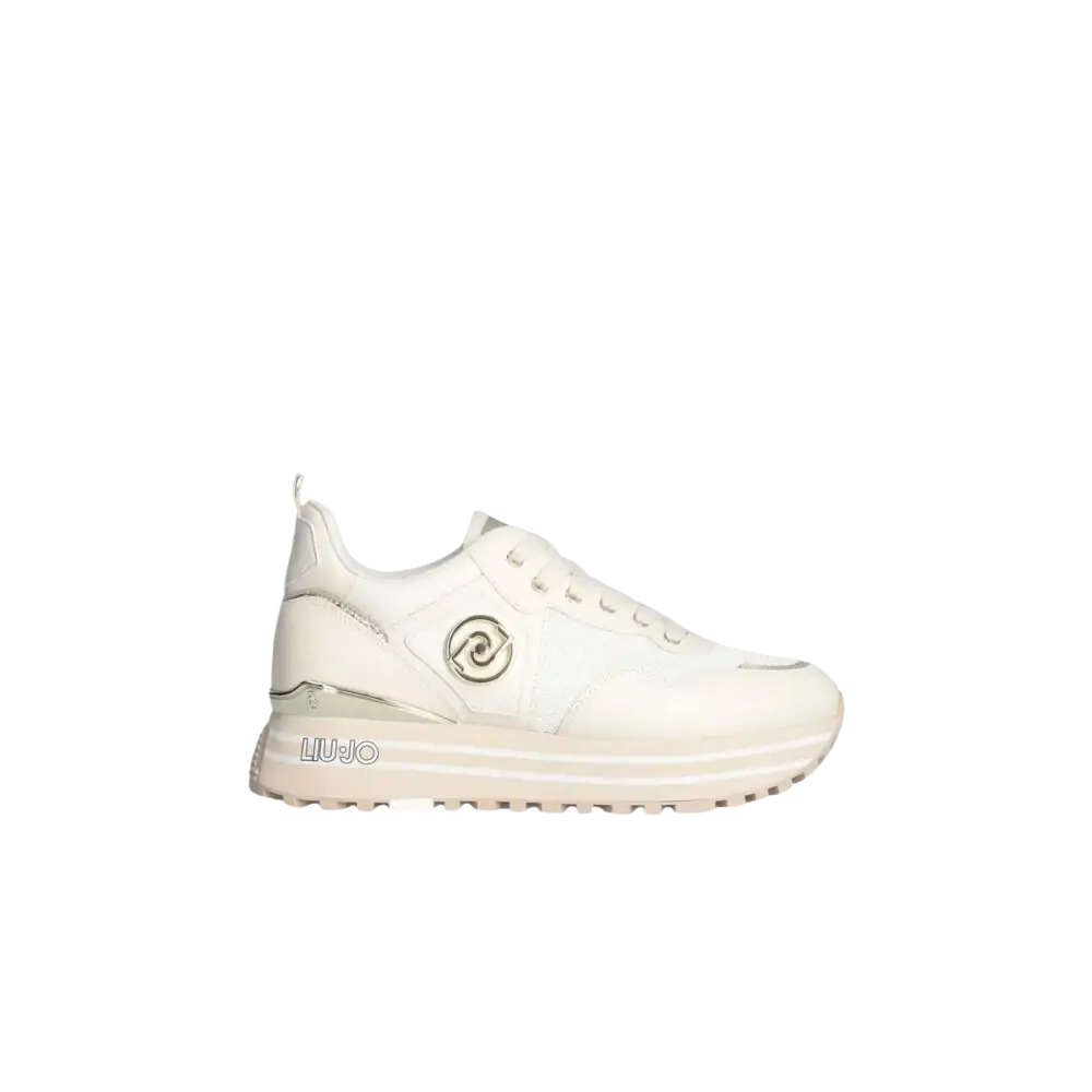 LIU JO MAXI WONDER 100- SNEAKER CALF LEATHER/MESH IVORY - sneaker - Liu jo