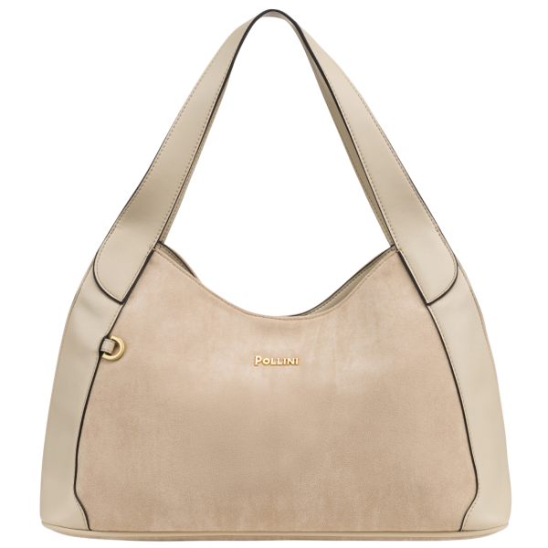 Hobo Bag Sabrina Medium In Simil Suede Ecru/ecru - BORSA - Pollini